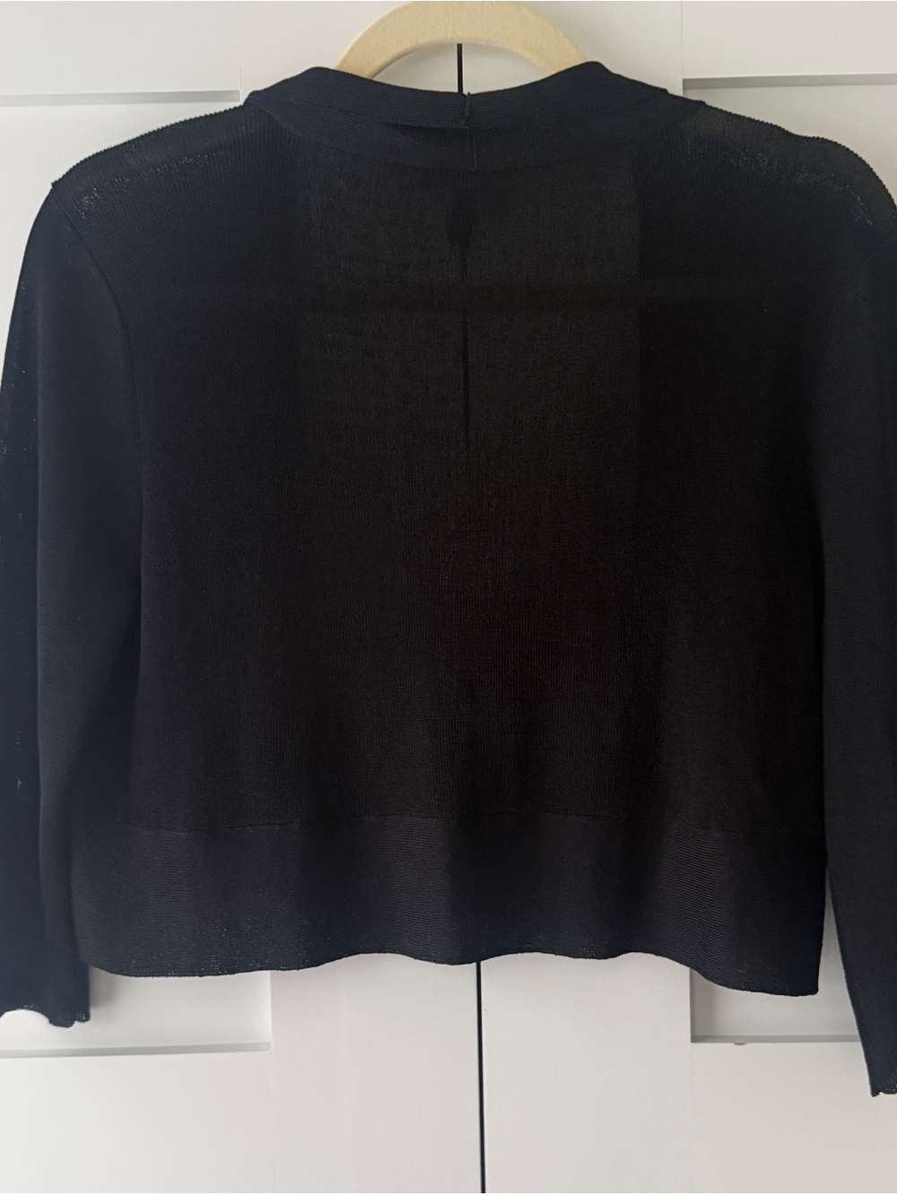 Nordstrom / Eileen Fisher Black Cropped Open-Front Cardigan - Picture 2 of 4